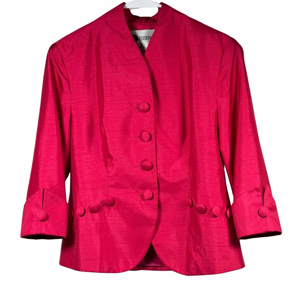 Essence by Mail Blazer Women's Size 8 Pink Single Breasted Buttons Vintage Lined
